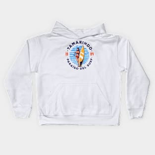 Vintage Tamarindo, Costa Rica Surfer's Paradise // Retro Surfing 1980s Badge B Kids Hoodie